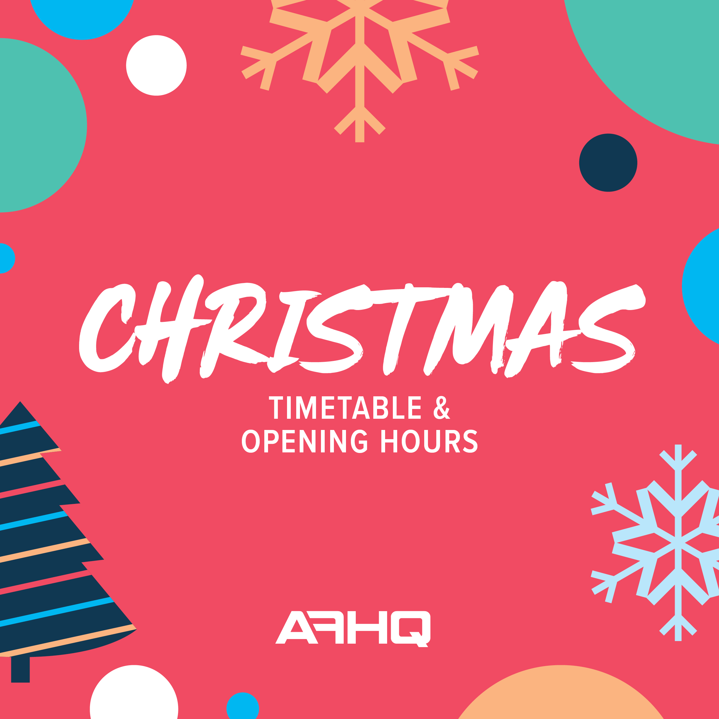 Christmas Timetable & Opening Hours